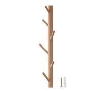 Creative Tree Branch Shape Coat Rack, Beech Wood Wall Coat Hook, Easy To Assemble Wall Hook, Suitable For Entrance, Living Room, Bedroom, White/brown/natural Color 3/4/5/6/7 Hooks(Natural,60cm/23.6in)
