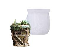 Creative Tree House Design Silicone Mold Handmade Resin Container Mold for Cement and Jewelry Making Unique Treehouse Cement Mold