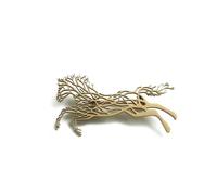 Creative Tree Pattern Pony Running Brooch Daily Animal Hollow-out Badge Personalized Pin Embellishment Accessories
