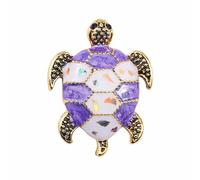 Creative Turtle Animal Brooch Personality Exaggerated Drop Oil Turtle Pin Everything Goes with Clothing Accessories Embellishments for Crafts (Purple, One Size)