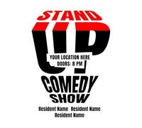 Creative Typography Club Poster Advertisement of an Evening Comedy Show Flat Wall Vinyl Sticker Decor 38x51.4cm Do not Damage The Wall Surface Black
