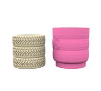 Creative Unique Flower Holders and Pen Pots with Tyre Sturdy Silicone Resin for Craft Lovers Daily Use Concrete Flower Pots
