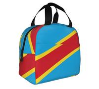 Creative Unisex Democratic Republic of The Congo Flag Insulated Lunch Bag Tote Bag Insulated Lunch Box Portable Thermal Lunch Container Bag for School Travel Picnic