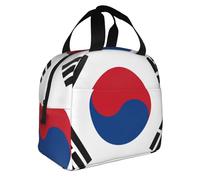 Creative Unisex South Korea Flag Insulated Lunch Bag Tote Bag Insulated Lunch Box Portable Thermal Lunch Container Bag for School Travel Picnic