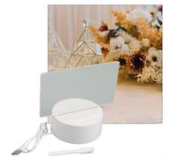 Creative USB Night Light Message Board with Pen, Transparent Acrylic Writing Board with Warm LED Lighting, Erasable, USB Powered Desk Decoration (Transverse)