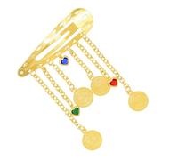 Creative Vintage Coin Tassels Hair Clip For Bangs In Gold With Shimmering Rhinestones Unique Hair Decoration For Women