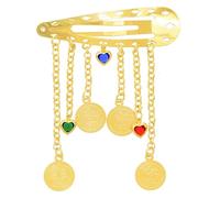 Creative Vintage Coin Tassels Hair Clip For Bangs In Gold With Shimmering Rhinestones Unique Hair Decoration For Women