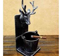 Creative Wall Ashtray - Made of Retro Style Metal, it can be placed on a desk or mounted on the wall. Ideal for bars, offices, or patios(Black)