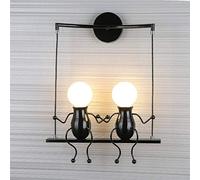 Creative Wall Lamp Wall Lantern Little Man 2-Light Wall Sconce for Living Room Bedroom Bedside Lamp Corridor Aisle Staircase Indoor Decoration Wall Lighting,White