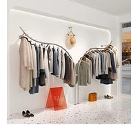 Creative Wall-Mounted Clothing Display Rack for Kids' Stores Industrial Pipe Hanger System Unique Retail Garment Racks for Daily Use and Boutique Showcases