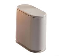 Creative Waste Basket for Living Room and Bathroom, Space-Saving for Slim Trash Can with Modern Design, for Ideal for Small Spaces and Narrow Gaps, for Pla(Khaki 15L)