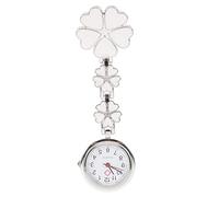 Creative White Five-Heart Shape Nurse Hanging Pocket Watch with Clip, Mini Decorative Nurse Doctor Watch for Infection Control Uniform Use