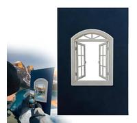 Creative Window Photography Prop - 2026 Portable Frame Backdrop for Travel Photography, Unique Perspective Shot Tool for Landscape and Portrait Photos (White)