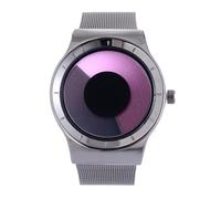 Creative Women Watch Concept Starry Sky Big Dial Women Watch with Stainless Steel Mesh Strap Waterproof for Unisex, Silver-B