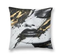 Creative Women's Art Illustration A Visual Feast of Color And Form Double-Sided Pillowcase | Short Plush Ultra Soft Cozy Decorative Throw Pillow Cover | Style 22x22in(55x55cm) | For Sofa, Bedroom & Li