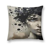 Creative Women's Art Illustration A Visual Feast of Color And Form Double-Sided Pillowcase | Short Plush Ultra Soft Cozy Decorative Throw Pillow Cover | Style 20x20in(50x50cm) | For Sofa, Bedroom & Li