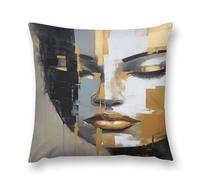 Creative Women's Art Illustration A Visual Feast of Color And Form Double-Sided Pillowcase | Short Plush Ultra Soft Cozy Decorative Throw Pillow Cover | Style 18x18in(45x45cm) | For Sofa, Bedroom & Li