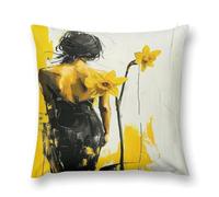 Creative Women's Art Illustration A Visual Feast of Color And Form Double-Sided Pillowcase | Short Plush Ultra Soft Cozy Decorative Throw Pillow Cover | Style 18x18in(45x45cm) | For Sofa, Bedroom & Li