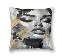Creative Women's Art Illustration A Visual Feast of Color And Form Double-Sided Pillowcase | Short Plush Ultra Soft Cozy Decorative Throw Pillow Cover | Style 22x22in(55x55cm) | For Sofa, Bedroom & Li