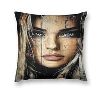 Creative Women's Art Illustration A Visual Feast of Color And Form Double-Sided Pillowcase | Short Plush Ultra Soft Cozy Decorative Throw Pillow Cover | Style 22x22in(55x55cm) | For Sofa, Bedroom & Li