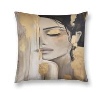 Creative Women's Art Illustration A Visual Feast of Color And Form Double-Sided Pillowcase | Short Plush Ultra Soft Cozy Decorative Throw Pillow Cover | Style 26x26in(65x65cm) | For Sofa, Bedroom & Li