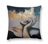 Creative Women's Art Illustration A Visual Feast of Color And Form Double-Sided Pillowcase | Short Plush Ultra Soft Cozy Decorative Throw Pillow Cover | Style 20x20in(50x50cm) | For Sofa, Bedroom & Li