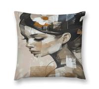 Creative Women's Art Illustration A Visual Feast of Color And Form Double-Sided Pillowcase | Short Plush Ultra Soft Cozy Decorative Throw Pillow Cover | Style 20x20in(50x50cm) | For Sofa, Bedroom & Li