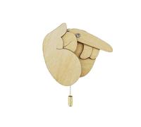 Creative Wood Fist Brooch Pin Funny Flippable Middle Finger Brooch Bag Cloth Accessories, Wood, no gemstone