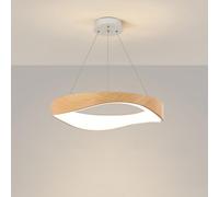 Creative Wood Grain Round Iron Light Modern Minimalist Acrylic Chandeliers Dimmable Led Hanging Lamp Living Room Bedroom Decor Lighting Fixture/Original Wood Grain