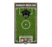 Creative Wood Tool with Soccer Field Design and Auto Contained Cap Storage Systems for Parties and Gatherings Wooden Opener