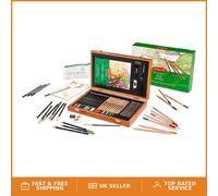 Creative Wooden Art Box: 35-Piece Drawing & Coloring Kit for Budding Artists