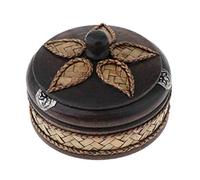Creative Wooden Ashtray with Lid Thai Style Craft Bussiness Gift Decor Small