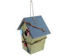 Creative Wooden Bird House Birdcage Blue for Garden Birds Shelter