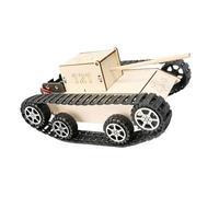 Creative Wooden Electric Track Tanks Toy for Kids Educational Science Experiment and Hands on Technology Learning Wooden Tracked Tanks Model