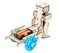 Creative Wooden Electric Vehicles Model Building Science Toy Set Children Handcraft Educational Toy Without Battery Electric Pull Car Set