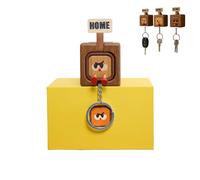 Creative Wooden Key Hooks with Funny Facial Expressions, Functional & Stylish Key, 2026 New Cute Home Tag Keychain for Wall, Hallway, Doors Board Entryway Keys Holder (Eyebrow-Raising)