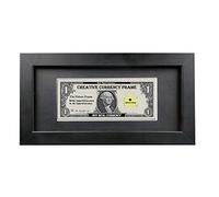 Creative Wooden Picture Frames 4x9 inch Black Dollar Bill Frames with Matting. Easel Stand and Wall Hanger Included