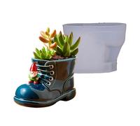 Creative Work Boot Silicone Mold for Resin Planter Pen Holder Cement Casting Craft Holiday Gifts Multi Purpose Wax Light Cup Creative Flower Pots