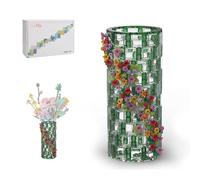 CreativeBlocker Vase Brick Set, DIY Transparent Kit for Mounting Green Vase Model, Display Kit for Bouquet of Flowers 10280, A Great Decoration (473 Pieces)