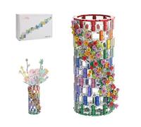 CreativeBlocker Vase Building Blocks, DIY Transparent Rainbow Vase Assembly Model Toy, Display Kit for Bouquet 10280, A Large Decoration (473 Pieces)
