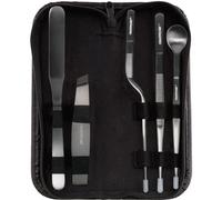 CREATIVECHEF Set of 5 Kitchen Tongs Chef Plating Tools Culinary Kit, Precision Tongs Specialty Chef Plating Kit for Decorating Food, Sturdiness Stainless Steel, Professional Kitchen Secret,Black