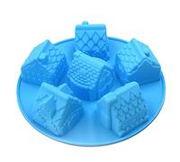 Creativee Silicone Cake Molds, 6 Cavity House Shape Cake Bread Mold ,Safe Silicone Baking Mould for Cake Jelly Chocolate Candy
