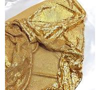 Creativesugar Craft Material Metal Sequin Mesh Fabric Cuttable for Clothing Bag Making Party Shoes Decorations (Gold Sequins)
