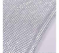 Creativesugar Metal Mesh Craft Material DIY Cutting Out for Clothes Bags Party Decorations (Shiny Silver Glitter)