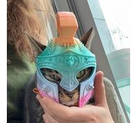 Creativity 3D Printed Roman Centurion Cat Helmet Funny Warrior Cat Mask Helmet Pet Role Playing Equipment Decor Accessories
