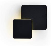 Creativity Bedside Wall Lamp 360° Rotating Square Wall Light, Led Acrylic 5w Black Wall Sconces Living Room Background Wall Aisle Study Bedroom,Hallway Living Room