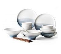 Creativity Ceramics Dinner Sets, 20 Pieces Japanese Style Gradient Porcelain Dinnerware Set