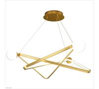 Creativity Dimming Chandelier Art Aluminum Triangle Pendant Lights Apply to Living Room Restaurant Cafe Control Lamps Height Adjustable with Remote Co