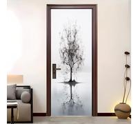 Creativity Door Stickers for Interior Doors 82x200 cm AbstractArtStyle Waterproof Self-Adhesive Murals Wallpaper Peel-and-Stick Door Wraps Black and White for Door Wall Decor Bathroom Toiletfor