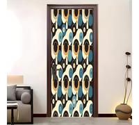 Creativity Door Stickers for Interior Doors 88x200 cm Modern Geometry for Door Wall Decor Bathroom Toiletfor Blue Waterproof Self-Adhesive Murals Wallpaper Peel-and-Stick Door Wraps
